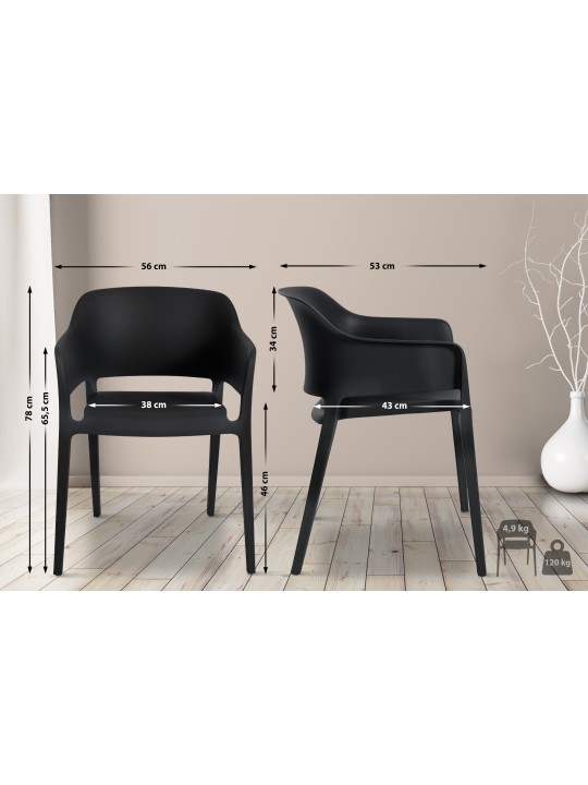 Stapelstoel Puebla, zwart