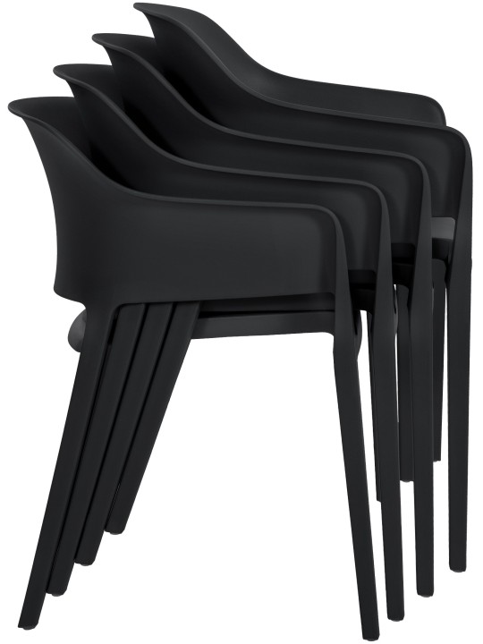 Set van 2 stapelstoelen Puebla, zwart