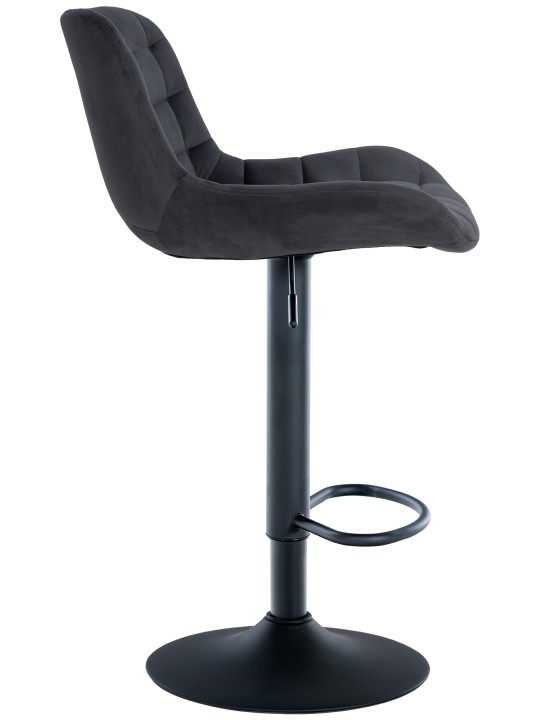 Barkruk Tover fluweel, zwart