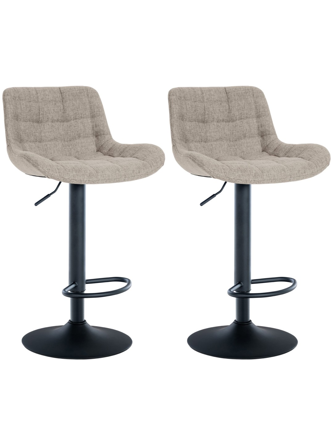 Set van 2 barkrukken Tover stof, taupe