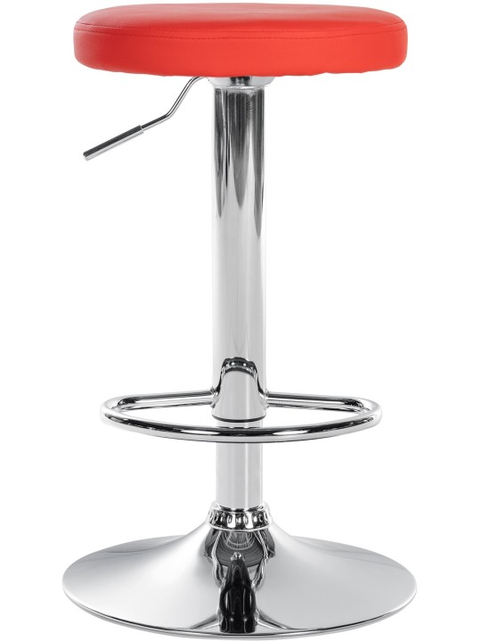 Barkruk Ponte kunstleer chroom, rood