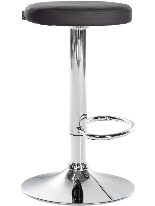 Barkruk Ponte kunstleer chroom, zwart