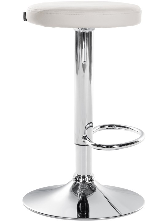 Barkruk Ponte kunstleer chroom, wit