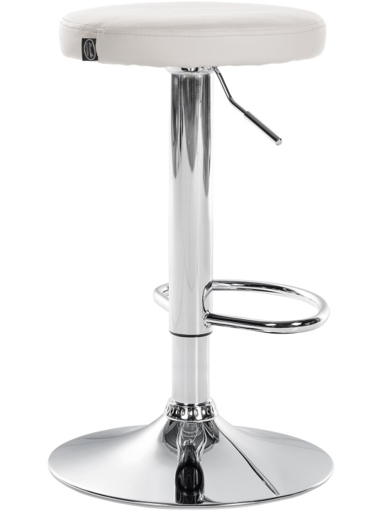 Barkruk Ponte kunstleer chroom, wit