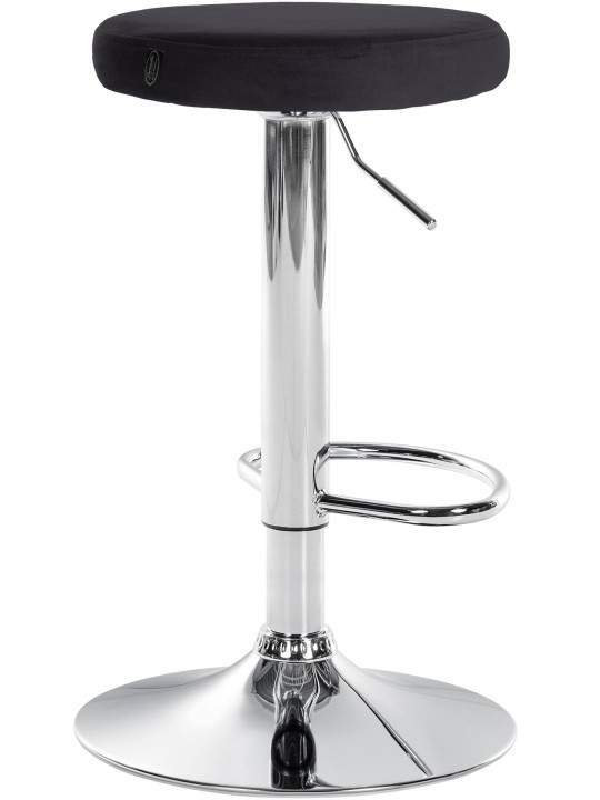 Barkruk Ponte fluweel chroom, zwart