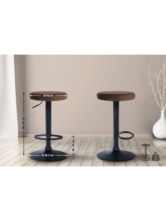 Barkruk Ponte fluweel, bruin