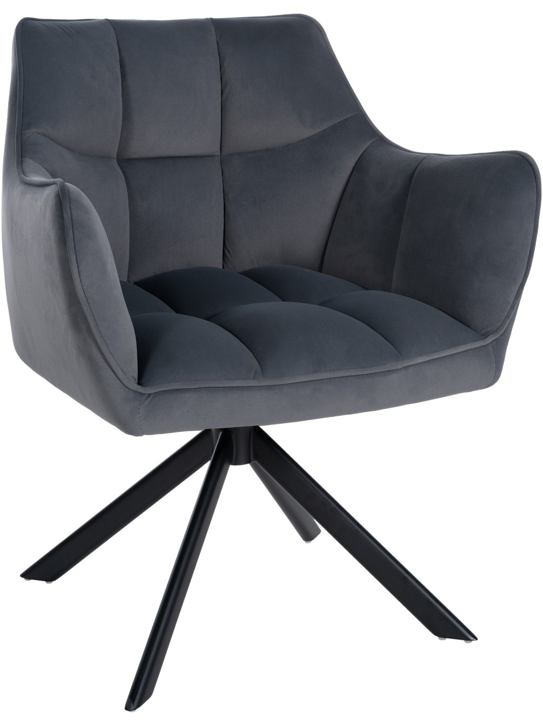 Schommel fluwelen eetkamerstoel, donkergrijs