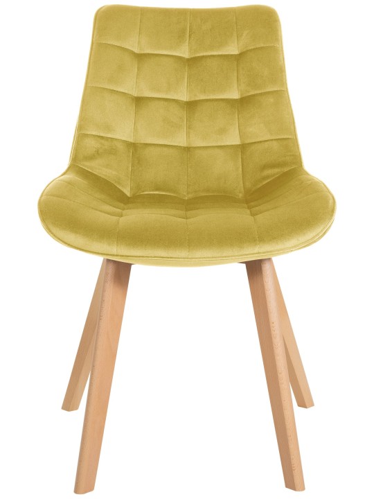 Stoel Brook fluweel, geel