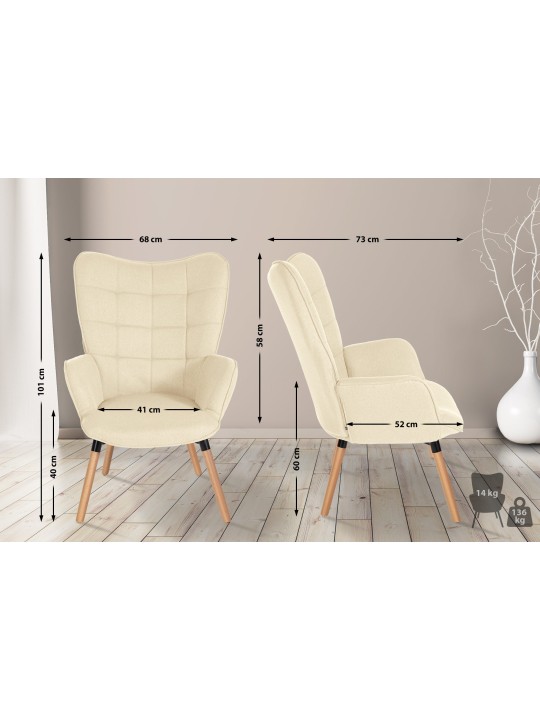 Fauteuil Tuinstof, crème