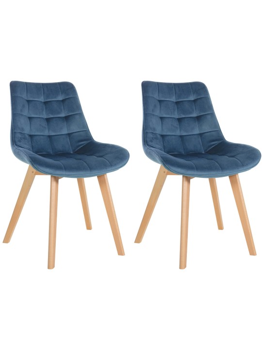 Set van 2 stoelen Brook fluweel, blauw