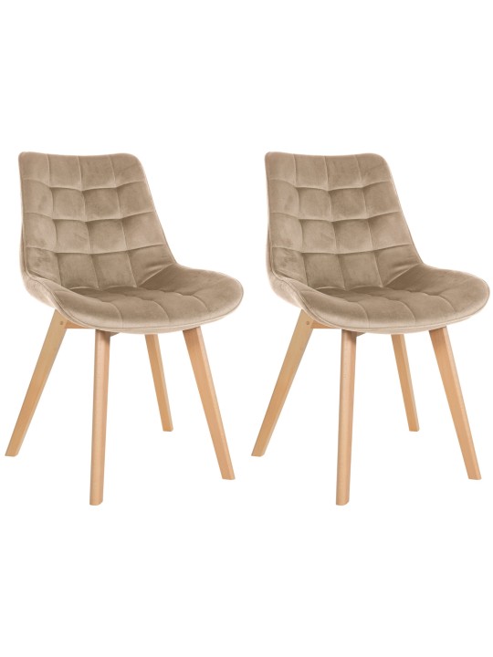 Set van 2 stoelen Brook fluweel, bruin