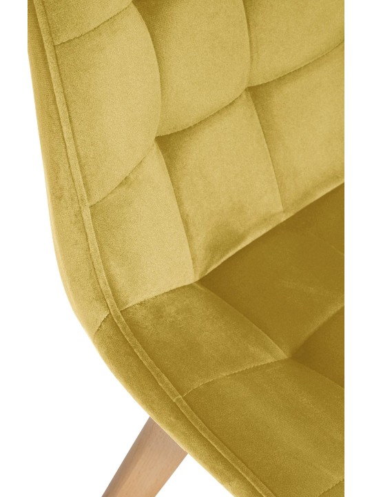 Set van 2 stoelen Brook fluweel, geel