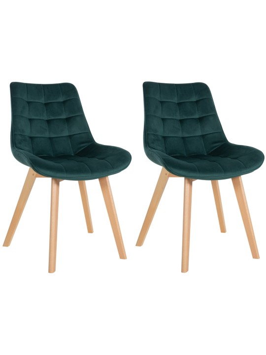 Set van 2 stoelen Brook fluweel, groen
