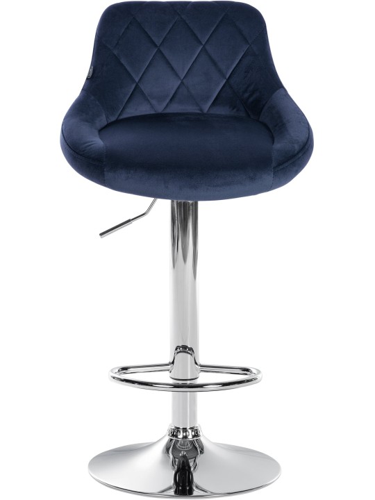 Set van 2 barkrukken Lazio fluweel chroom, blauw