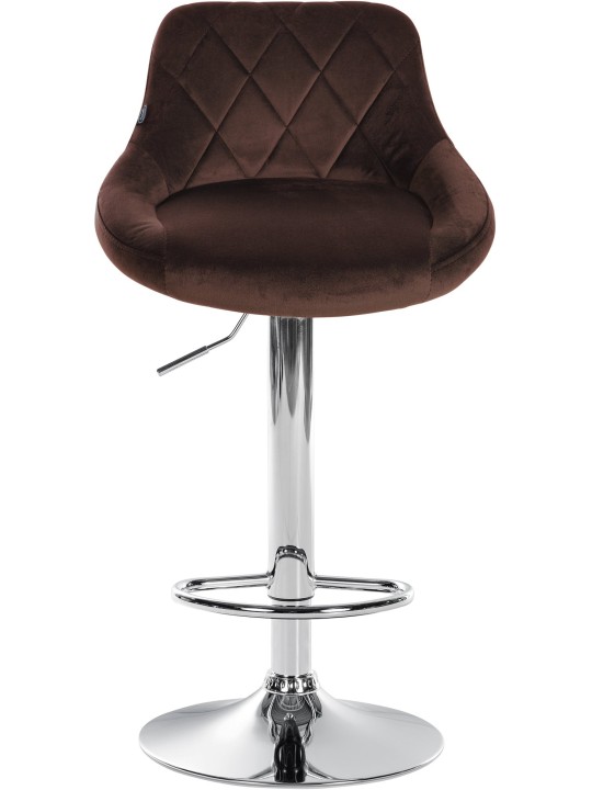 Set van 2 barkrukken Lazio fluweel chroom, bruin