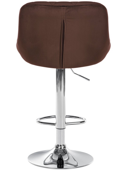 Set van 2 barkrukken Lazio fluweel chroom, bruin