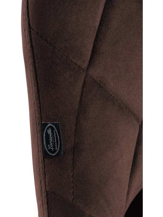 Set van 2 barkrukken Lazio fluweel chroom, bruin