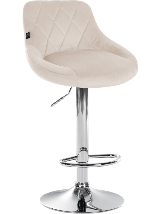 Set van 2 barkrukken Lazio fluweel chroom, crème