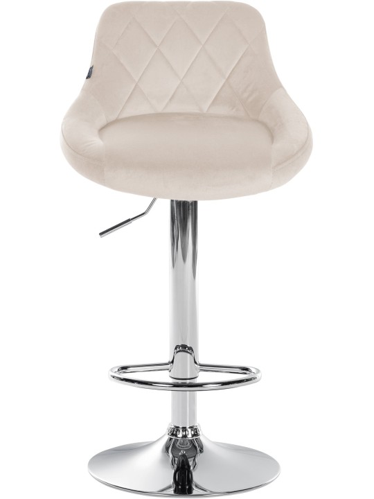 Set van 2 barkrukken Lazio fluweel chroom, crème