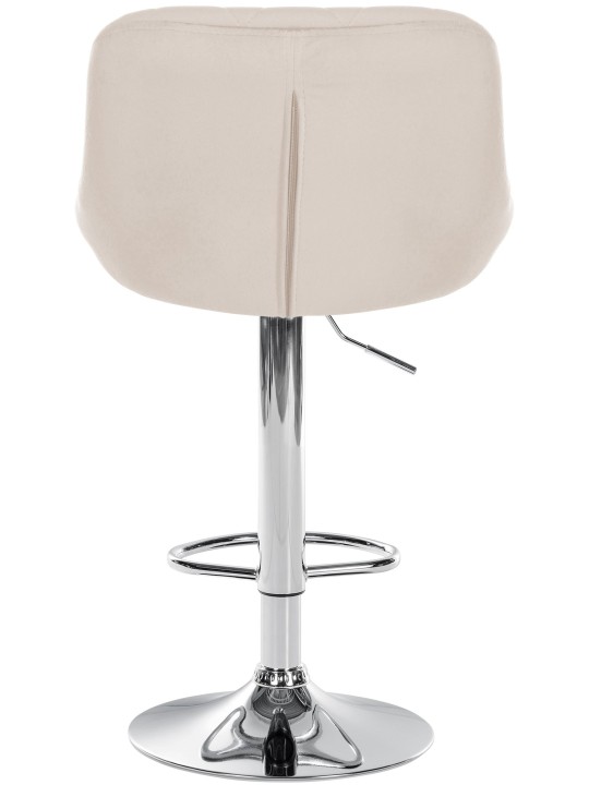 Set van 2 barkrukken Lazio fluweel chroom, crème