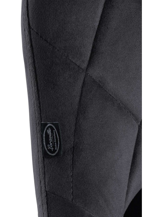 Set van 2 barkrukken Lazio fluweel chroom, donkergrijs Set van 2 barkrukken Lazio fluweel chroom, donkergrijs