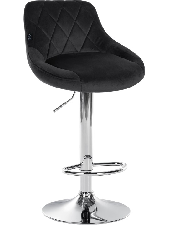 Set van 2 barkrukken Lazio fluweel chroom, zwart