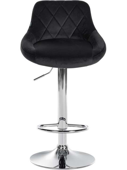 Set van 2 barkrukken Lazio fluweel chroom, zwart