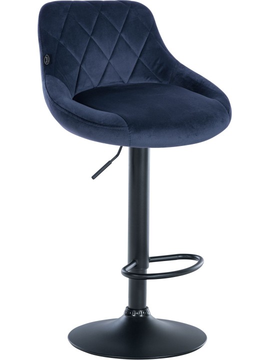 Set van 2 barkrukken Lazio fluweel, blauw