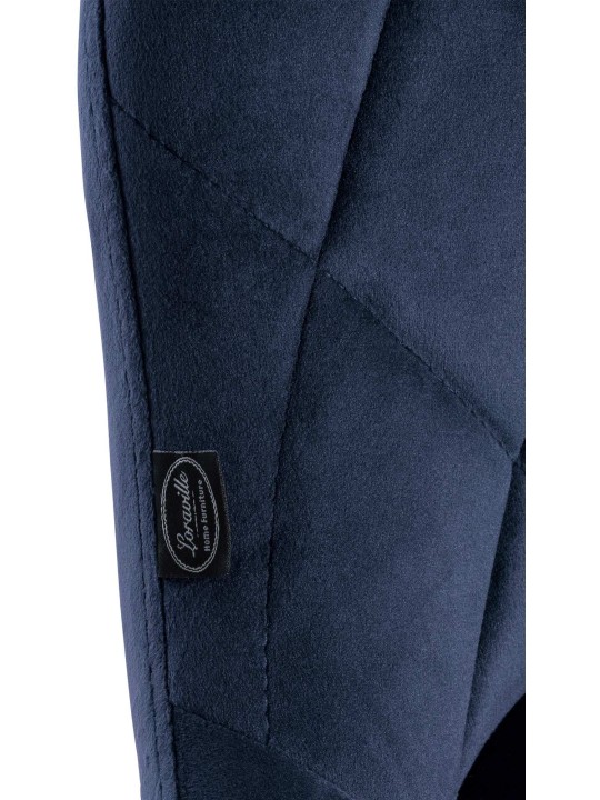 Set van 2 barkrukken Lazio fluweel, blauw