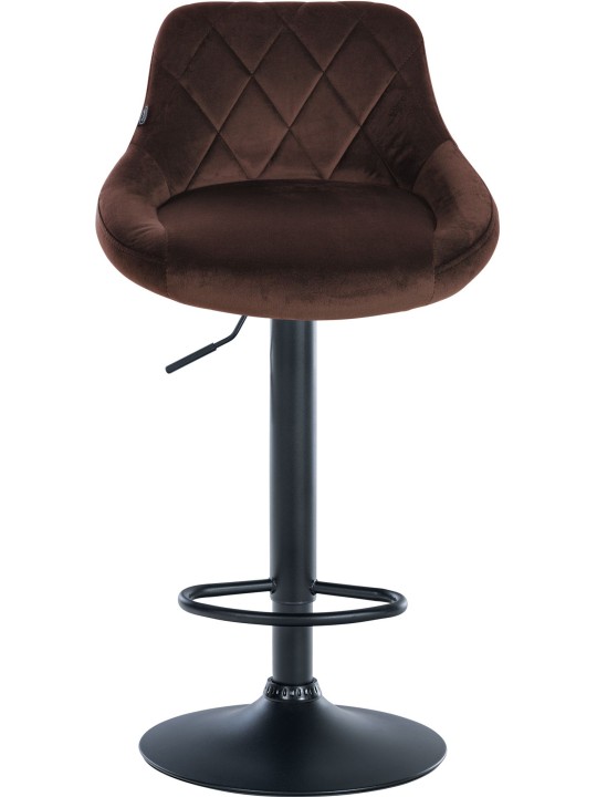 Set van 2 barkrukken Lazio fluweel, bruin