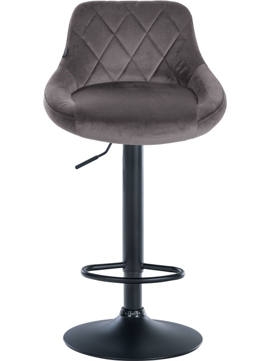 Set van 2 barkrukken Lazio fluweel, grijs