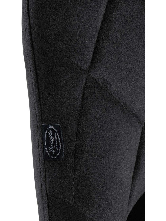 Set van 2 barkrukken Lazio fluweel, zwart