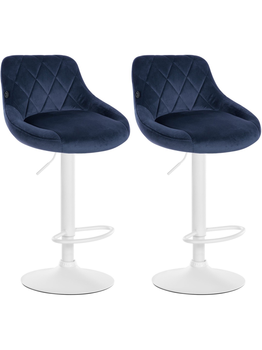 Set van 2 barkrukken Lazio fluweel, blauw
