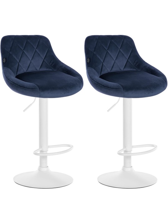 Set van 2 barkrukken Lazio fluweel, blauw Set van 2 barkrukken Lazio fluweel, blauw