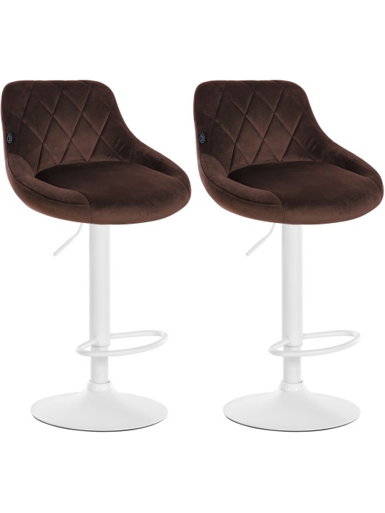 Set van 2 barkrukken Lazio fluweel, bruin Set van 2 barkrukken Lazio fluweel, bruin
