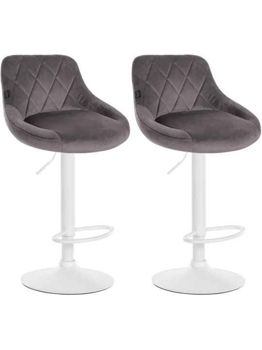 Set van 2 barkrukken Lazio fluweel, grijs Set van 2 barkrukken Lazio fluweel, grijs