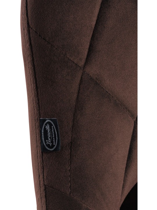 Set van 2 barkrukken Lazio fluweel, bruin