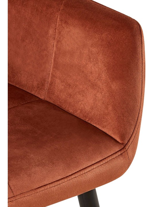 Bezoekersstoel Emia fluweel, bruin Bezoekersstoel Emia fluweel, bruin