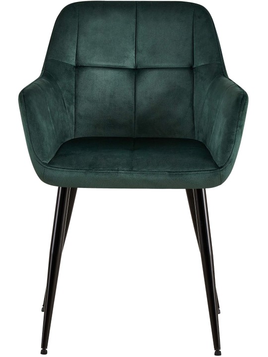 Bezoekersstoel Emia fluweel, groen