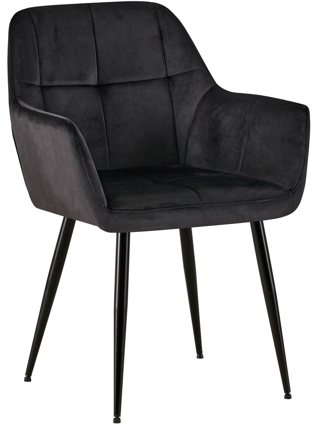 Bezoekersstoel Emia fluweel, zwart