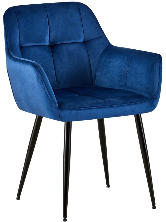 Bezoekersstoel Emia fluweel, blauw