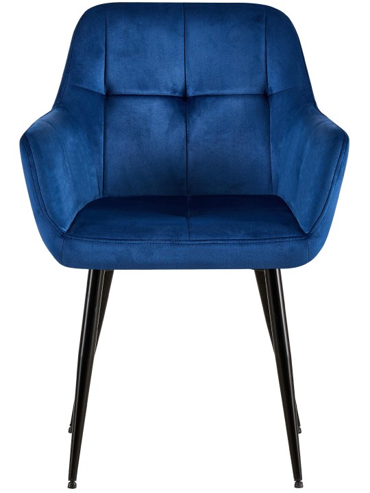 Bezoekersstoel Emia fluweel, blauw