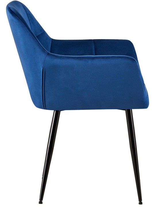Bezoekersstoel Emia fluweel, blauw