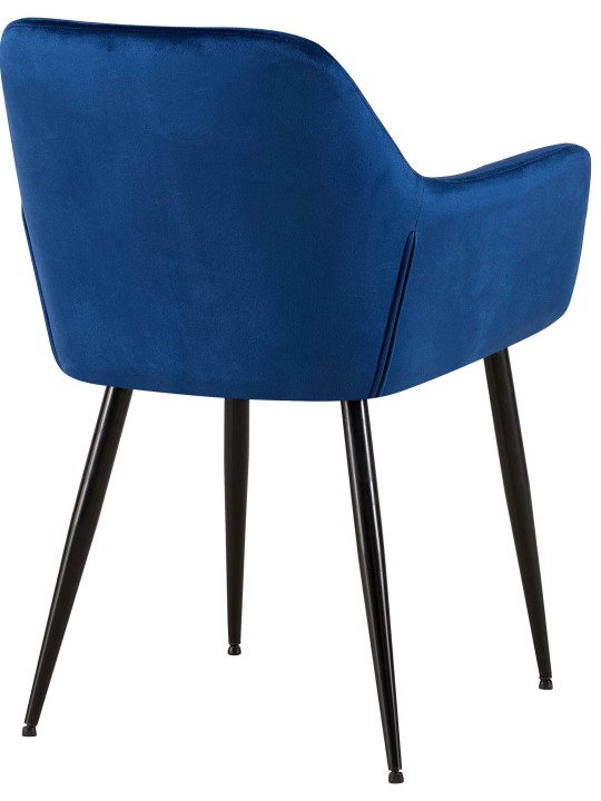 Bezoekersstoel Emia fluweel, blauw