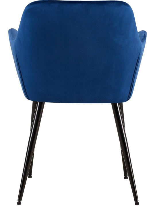 Bezoekersstoel Emia fluweel, blauw
