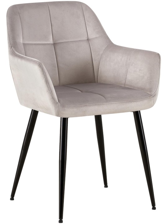 Bezoekersstoel Emia fluweel, lichtgrijs Bezoekersstoel Emia fluweel, lichtgrijs