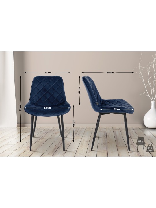 Stoelveren Fluweel, blauw Stoelveren Fluweel, blauw