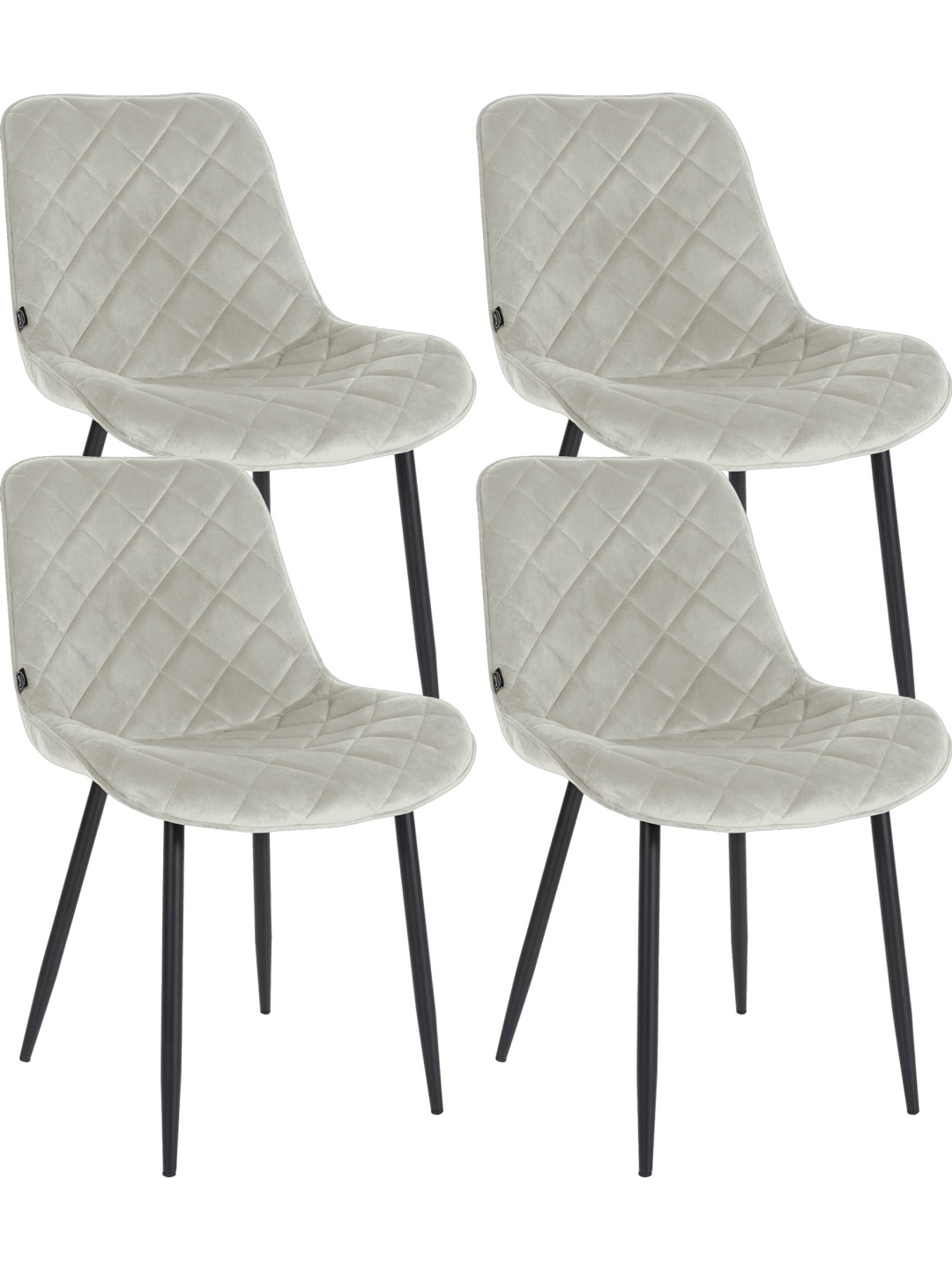 Set van 4 stoelen Springs Velvet, crème