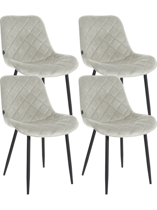 Set van 4 stoelen Springs Velvet, crème