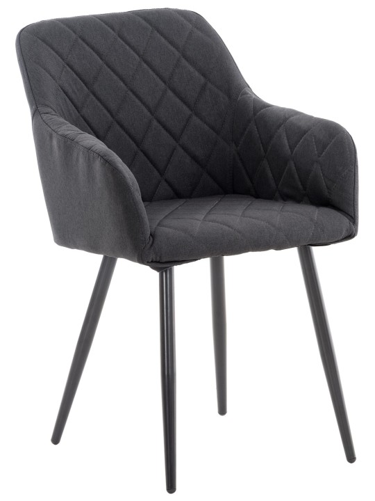 Eetkamerstoel Shila stof, zwart